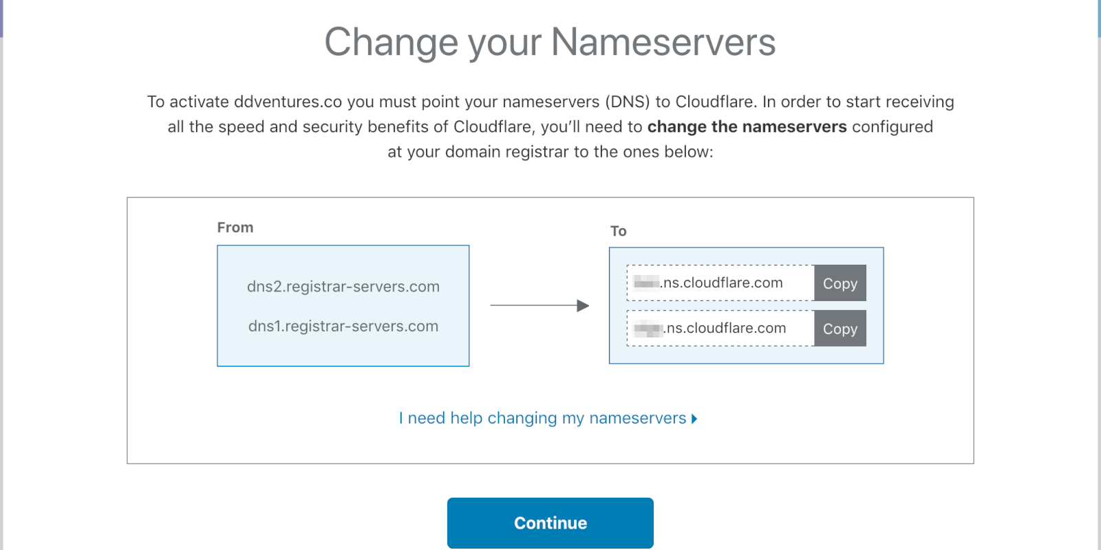 Cloudflare nameservers o